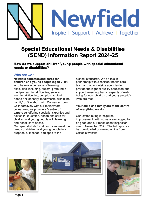 Newfield SEND Information Report 2024 - 25