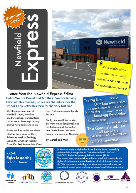Newfield Newsletter Summer 2012