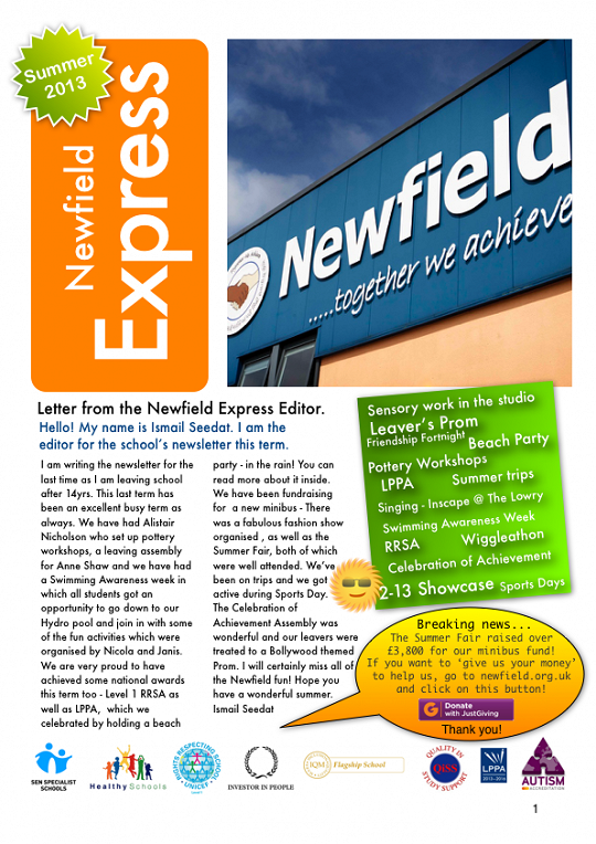 Newfield Newsletter Summer 2013